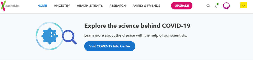 23andMe Logout Step 1