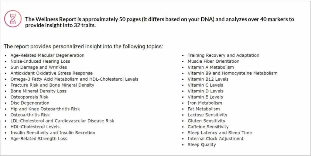 Athletigene wellness sample report