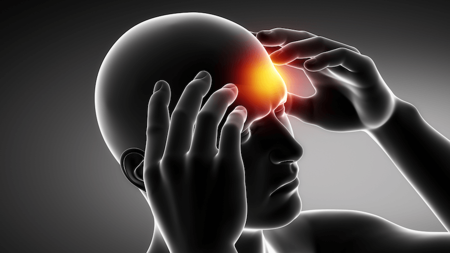 Image showing 3D cartoon of a human head in pain