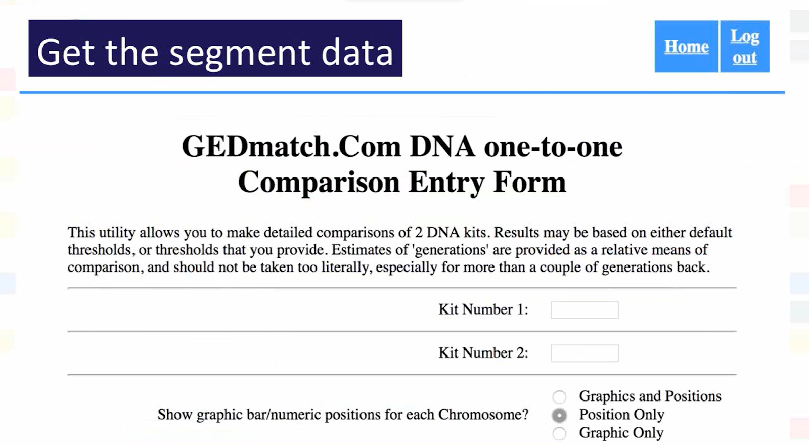 A snippet from GEDmatch website