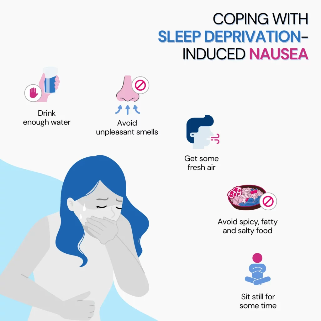 Infographic on ways to cope with sleep deprivation-induced nausea